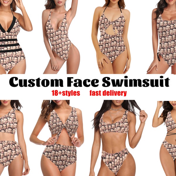 Custom Face Swimsuit/Personalize Bachelorette Swimsuit/Women Swimsuit/Bride bathing Suit/Bachelorette Party bathing suit/Gifts for Her,Wife