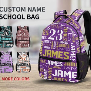 Sac à dos pour la rentrée scolaire, cartable avec nom personnalisé, sac à dos décontracté personnalisé avec nom, cartable personnalisé, cadeau personnalisé pour garçon, fille, enfant