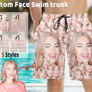 Custom Face Swimwear,Custom Summer Beach Pants,Beach Pants for Men,Personalized Swim Trunks,Funny Men Swimsuits,Beach Vocation Gift to Him