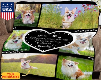 Personalized Pet Photo Blanket, Custom Dog Memorial Gift