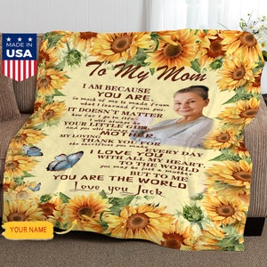 Custom Letter Blanket Gift for Mom,Personalized Mom Blanket,Custom Letter to Mom,Personalized Letter Blanket to Mom,Mothers Day Gift,
