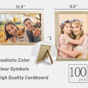 May include: Two framed images of people. The first image shows a couple and a dog in a park. The second image shows two girls hugging. Both frames are 9.5 inches by 12.5 inches. The text "100 pcs" is visible in the bottom right corner.