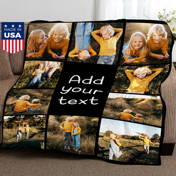 Personalized Picture Blanket,Custom Photo Blanket for Adult,Face blankets,Photo Blanket Gift,Collage Blanket Gift,Christmas Gift for Dad,Mom