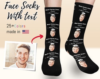 Custom Face Socks-Custom Photo Socks,Face Socks,Personalized Socks, Custom Printed Socks,Picture Socks,Gift to Dad,Him,Best Father Ever