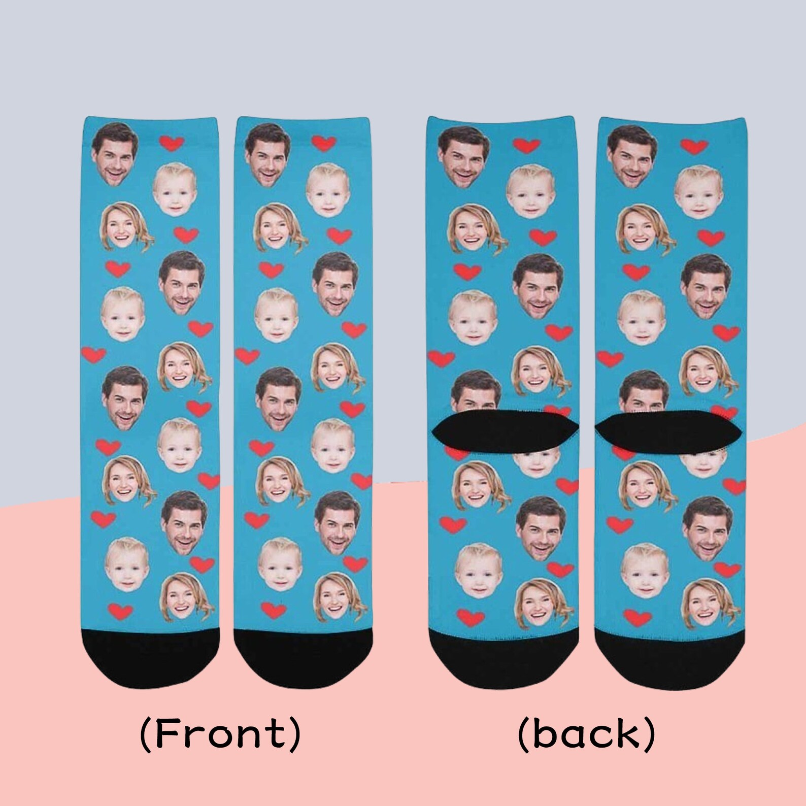 Custom Face Sockscustom Photo Socksface Socks 123 Etsy