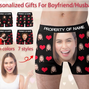 Personalized Photo Gift for Boyfriend/Husband,Custom Boxer Briefs,Custom Men underwear,Valentine&#39;s Day Gift for Him,Funny Wedding Gifts