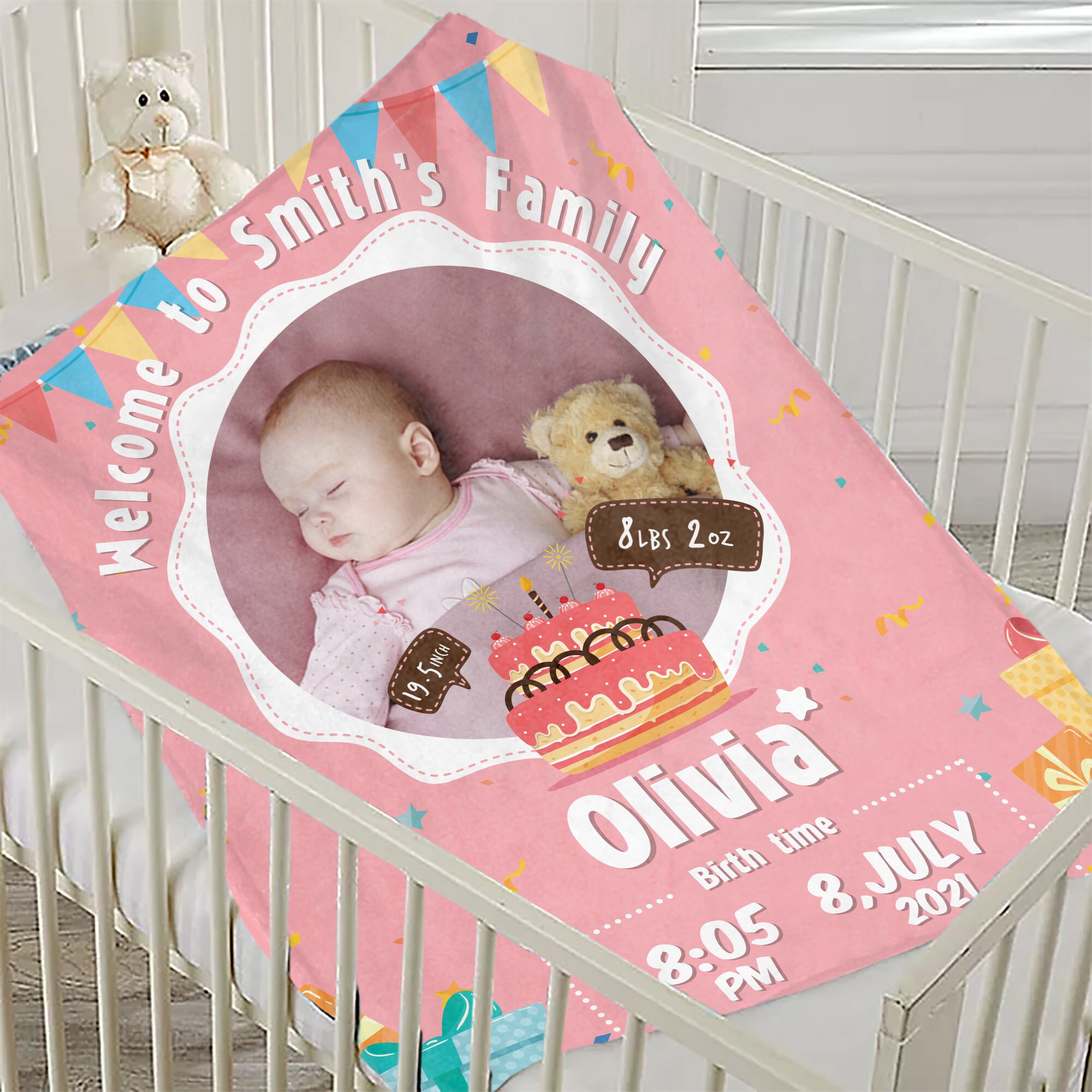 Personalized Baby Girl Blanket Customized Blanket for Newborn Etsy