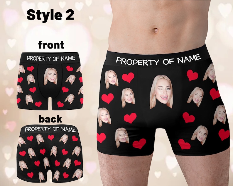 Personalized Photo Gift for Boyfriend/Husband,Custom Boxer Briefs,Custom Men underwear,Valentine's Day Gift for Him,Funny Wedding Gifts image 3