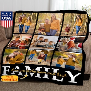 Personalized Picture Blanket Gifts,Custom Photo Blanket,Photo Blanket Gift,Family Photo Blanket,Family Memories,2023 Christmas Gifts for Him