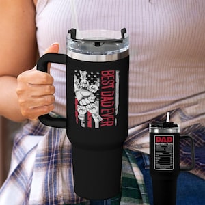 Personalized Best Dad 40oz Tumbler with Handle and Straw,Custom 20oz,30oz Tumbler, Tumblers,Insulated Travel Mug Tumbler,Gift for Dad,Him