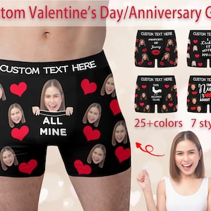 Personalized Photo Gifts for Boyfriend/Husband,Custom Boxer Briefs,Face underwear,Wedding Gifts/Birthday Gifts/Valentine&#39;s Day Gift for Him