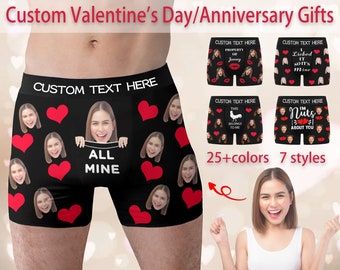 Personalized Photo Gifts for Boyfriend/Husband,Custom Boxer Briefs,Face underwear,Wedding Gifts/Birthday Gifts/Valentine's Day Gift for Him