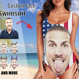Benutzerdefinierte Flagge Badeanzug Gesicht / Personalisieren Bachelorette Badeanzug / Frauen Badeanzug / Braut Badeanzug / Bachelorette Squad Badeanzug / One Piece