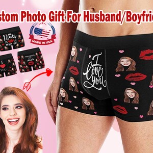 Custom Boxer Briefs,Personalized Photo Gift for Husband,Boyfriend,Custom Men Underwear,Valentine&#39;s/Anniversary/Wedding/Birthday Gift for Him