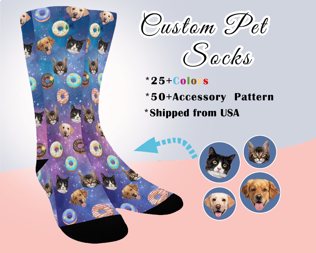 Custom Pet Face Socks custom Dog Socks, Photo Socks,pet Lovers, Dog
