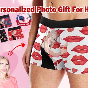 Personalized Photo Gift for Boyfriend/Husband,Custom Boxer Briefs,Face Boxers,Custom Men underwear,Anniversary/Birthday Gift for Him