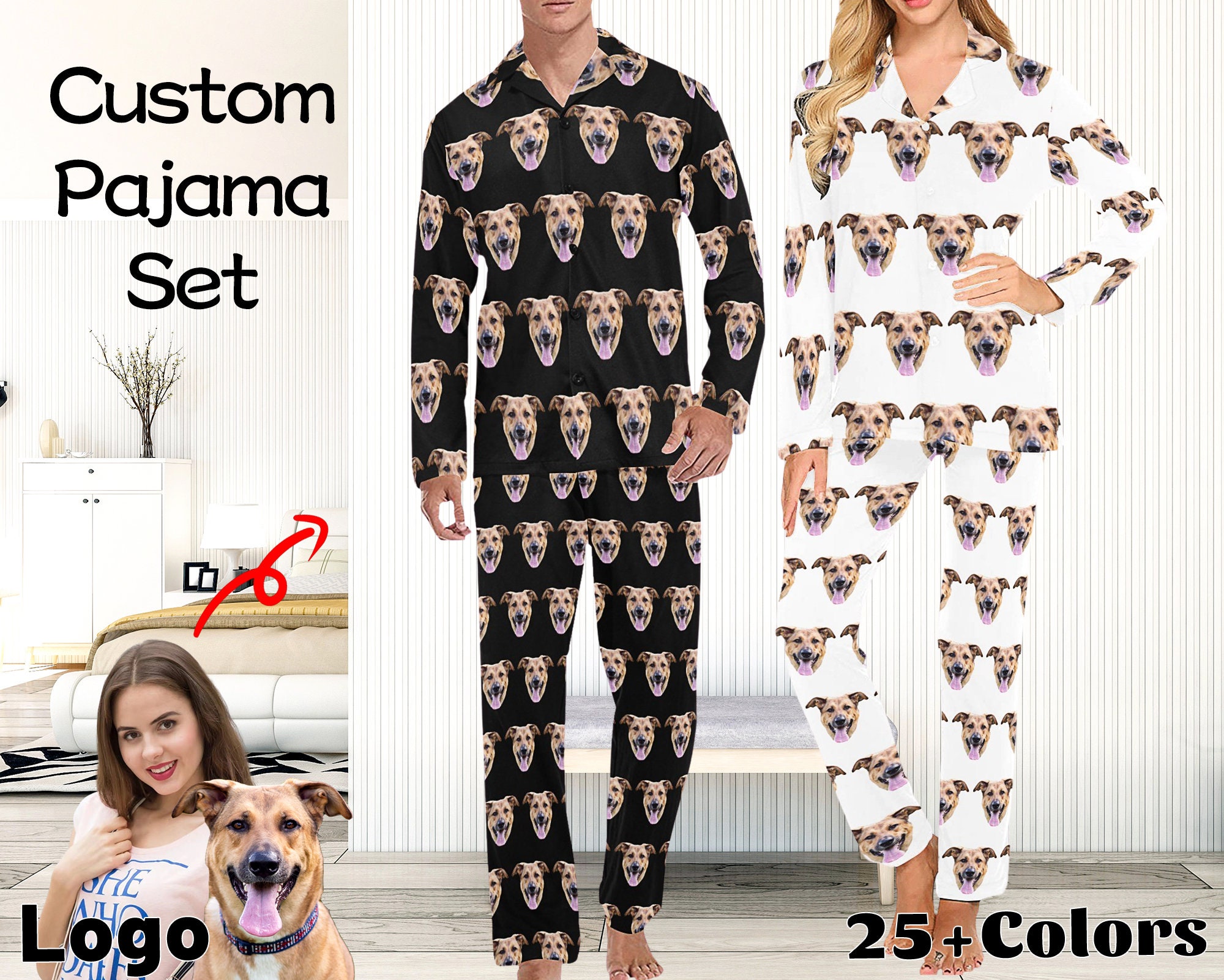 Custom Avocado Pajama Set, Matching Pajamas for Couple, Avocado