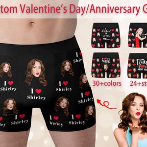 Boxers personnalisés pour lui/mari, slips personnalisés pour hommes, sous-vêtements personnalisés, cadeaux de mariage personnalisés, cadeau de Saint-Valentin/anniversaire pour petit ami