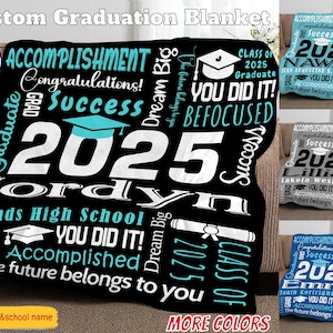 2025 Graduation Blanket,Personalized Graduation Blanket,Senior Graduation Gift,Custom Text Graduation Blanket Gift for Her,Him,Class of 2025