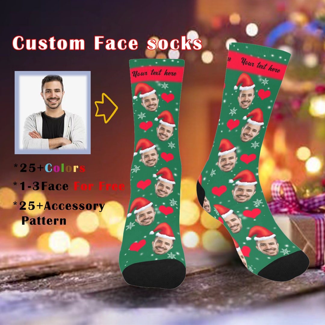 Chaussettes Personnalisables Avec Photo, Texte Ou Logo - Cadeau Unique Et Drôle Pour Hommes Et Femmes