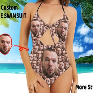 Custom Face Swimsuit/Personalize Bachelorette Swimsuit/Women Swimsuit/Bride bathing Suit/Bachelorette Squad bathing suit/One Piece Swimsuit