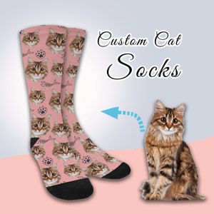 Customized Cat Socks - Put Your Cute Cat on Custom Socks, Pet Lovers, Cat Gift, Cat Personalized, Cat Gift Socks,Custom Pet Socks