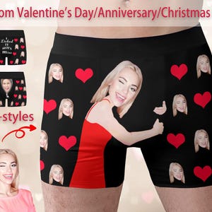 Personalized Photo Gift for Boyfriend/Husband,Custom Boxer Briefs,Face Underwear,Custom Men underwear,Anniversary/Birthday Gift for Him