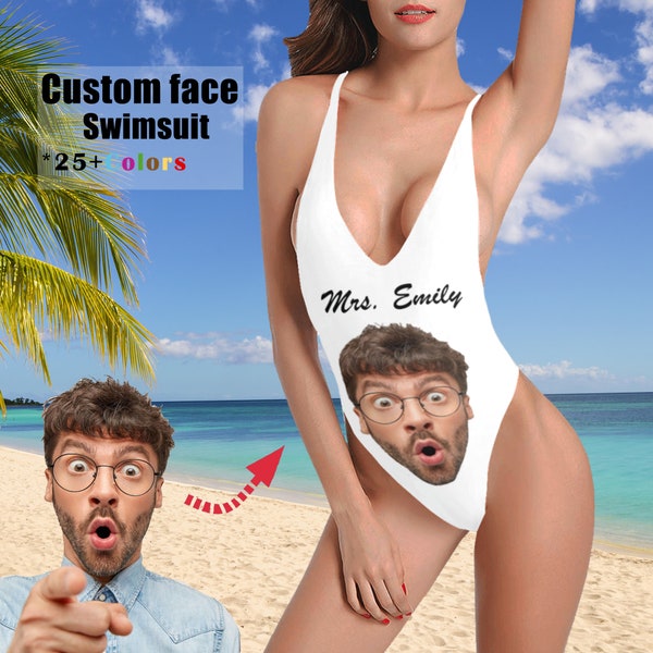 Custom Bride Bathing Suit/Personalize Bachelorette Face Swimsuit/Bride Swimsuit/Bride bathing Suit/Bachelorette Squad bathing suit/One Piece