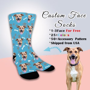 Custom Face Socks -Custom Photo Socks,Face Socks, Custom Pet Socks,Personalized Socks, Dog Socks Custom, Picture Socks,Pet Lover Gift