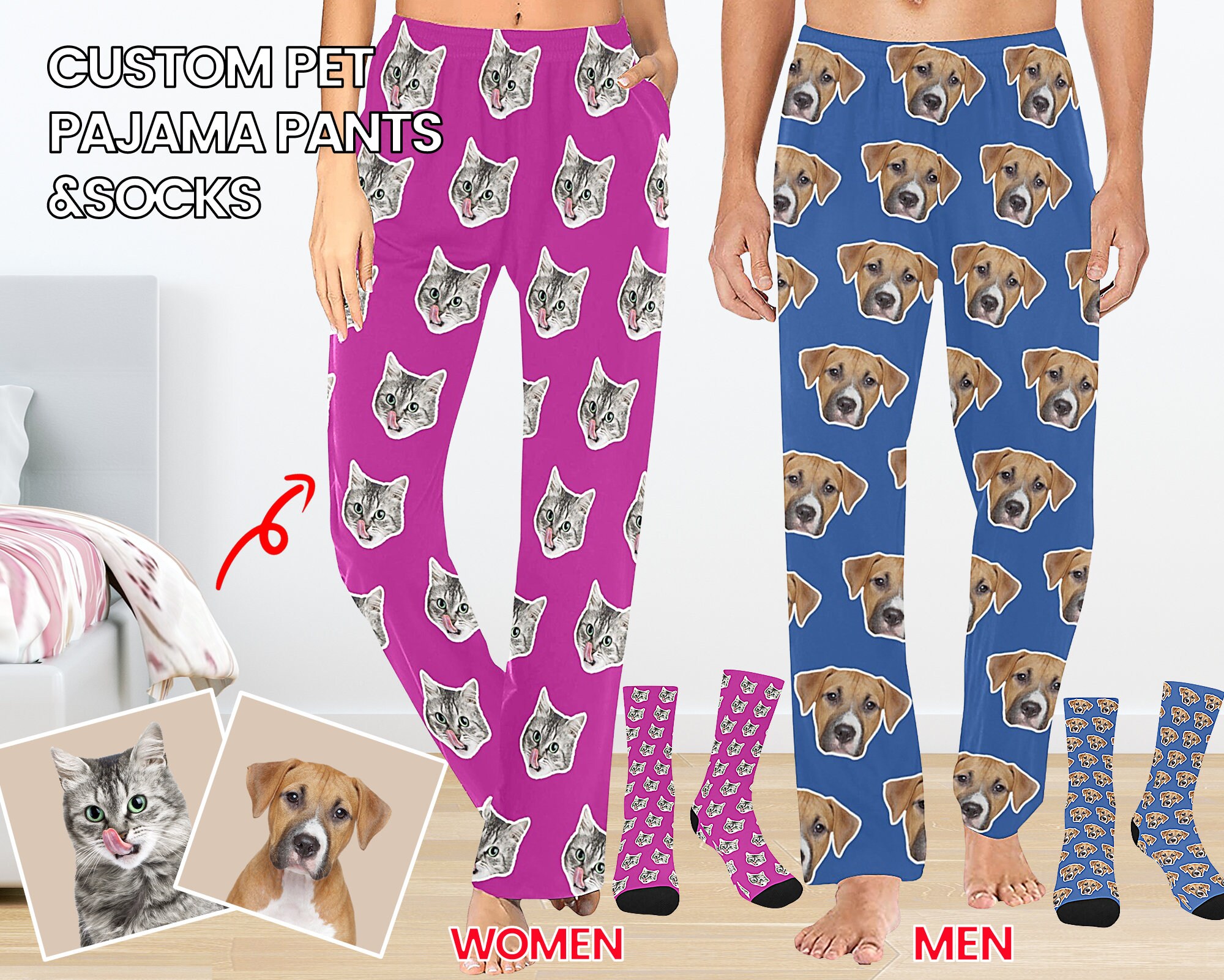 ZooFleece Cat Pants Cute Cats Kitty Meow Kitten Women's Sweats Bottoms S-3X