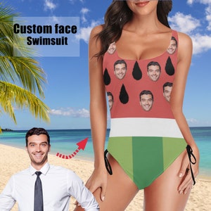 Custom Summer Swimsuit/Personalize Face Swimsuit/Face Swimsuit Women/Bride bathing Suit/Squad bathing suit/Gift for Her/Wife/Birthday