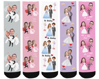 Custom Wedding Socks-Custom Face Socks ,Personalized Socks,Custom Bride Socks, Custom Printed Socks,Funny Socks,Custom Wedding Gift