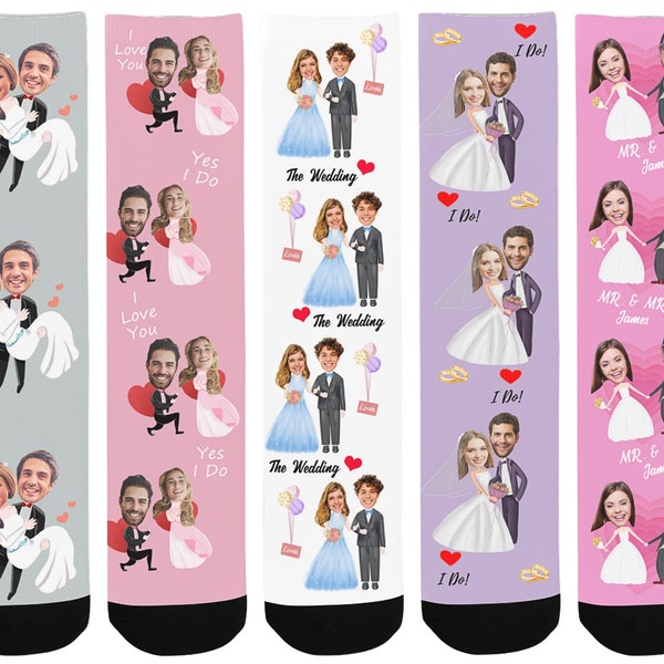 Custom Wedding Socks-Custom Face Socks ,Personalized Socks,Custom Bride Socks, Custom Printed Socks,Funny Socks,Custom Wedding Gift