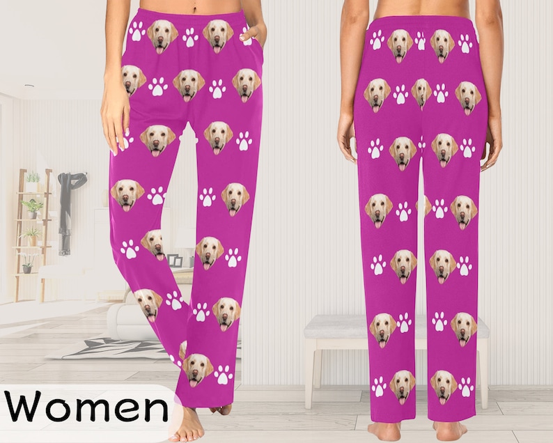 Pantalon de pyjama pour animaux de compagnie personnalisé, pyjama pantalon personnalisé, pantalon Pj personnalisé, pyjama photo, pyjama pour chien, cadeau photo de Noël/anniversaire pour elle lui image 3