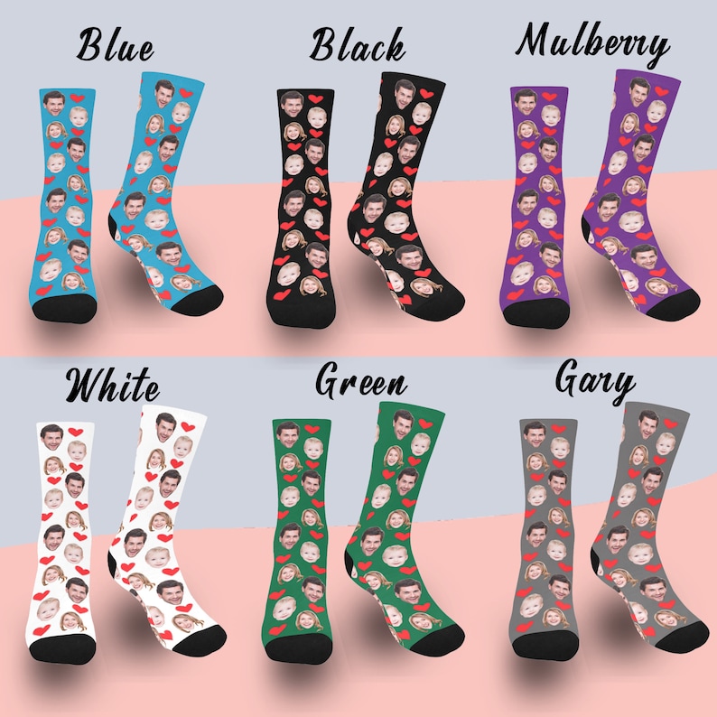 Custom Face Sockscustom Photo Socksface Socks 123 Etsy