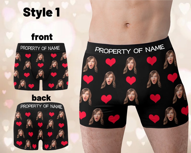 Personalized Photo Gift for Boyfriend/Husband,Custom Boxer Briefs,Custom Men underwear,Valentine's Day Gift for Him,Funny Wedding Gifts image 2