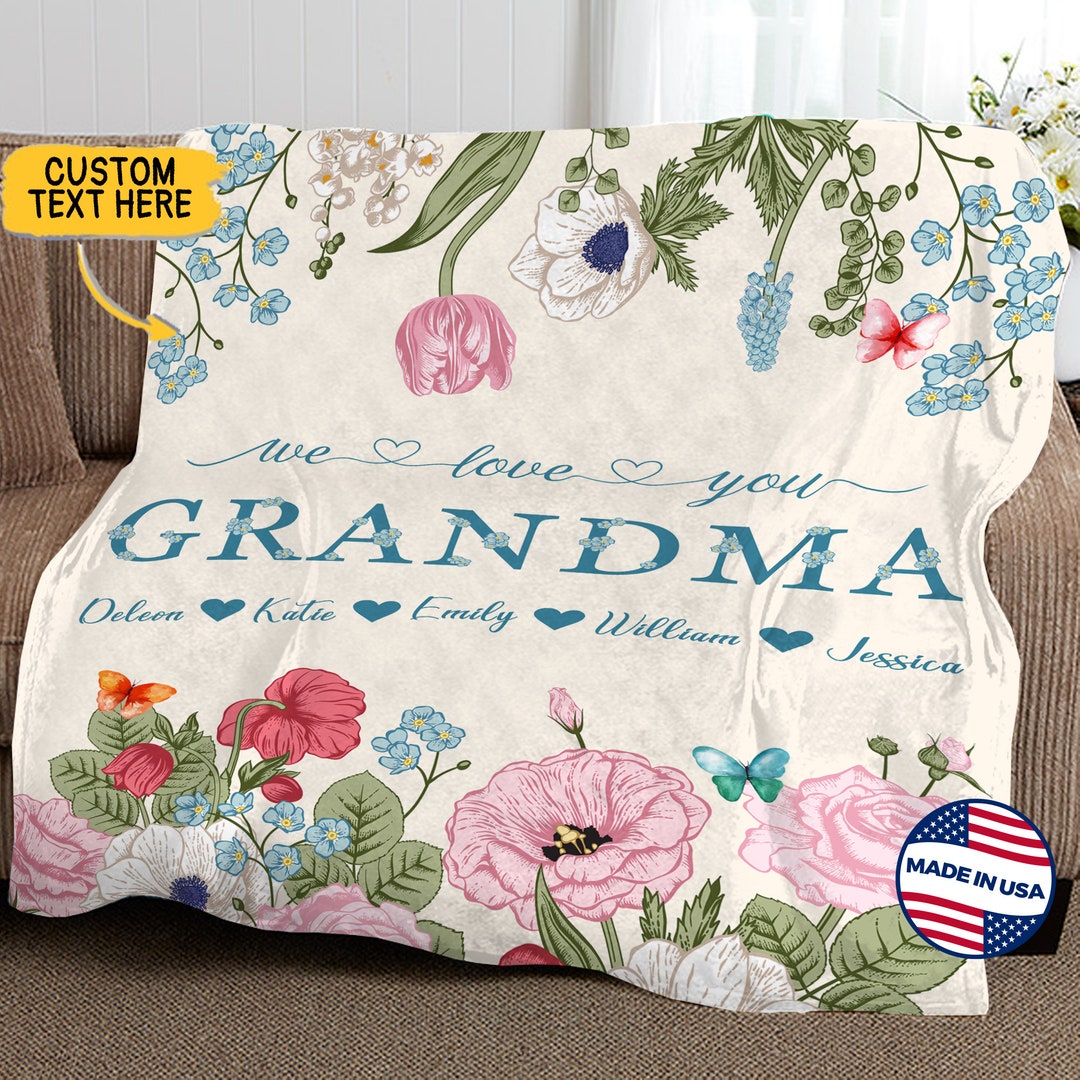 Grandma Blanket,monogrammed Blanket,personalized Blanket,customized