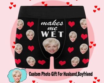 Valentine's Day Gift to Boyfriend/Husband,Custom Boxer Briefs with Face,Face Underwear,Men Underwear with Face,Anniversary Gift to Him
