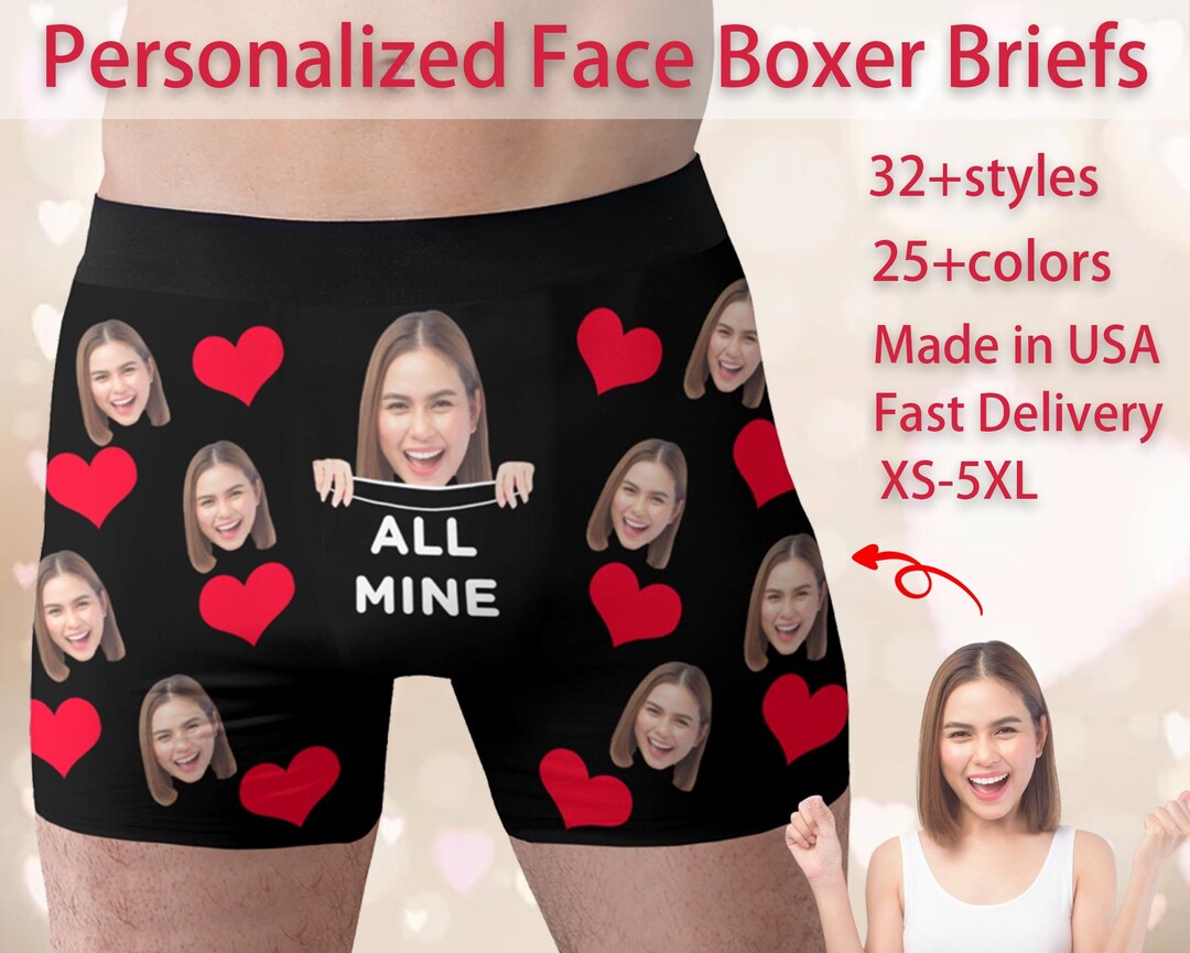Men Custom Boxers Personalized Face Boxers, Custom Men's Underwear Gift - Etsy