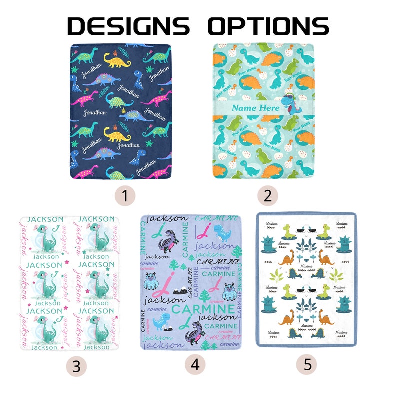 Personalized Dinosaur Blanket for Kids Boy Girl Gift custom Etsy