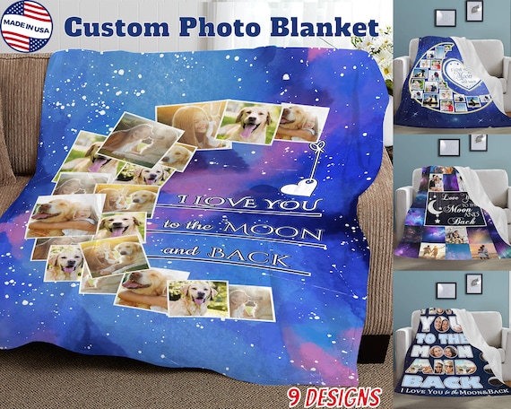 I Love You to the Moon Blanket,personalized Blanket,custom Blanket ...