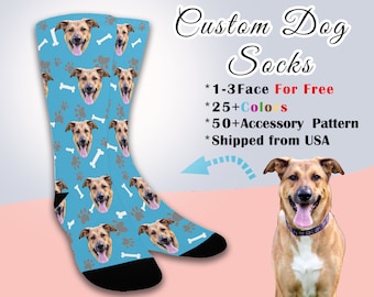 Custom Face Socks -Custom Photo Socks,Face Socks, Custom Pet Socks,Personalized Socks, Dog Socks Custom, Picture Socks,Pet Lover Gift