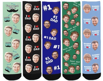 Custom Father's Dad Socks,Custom Face Socks ,Personalized Socks,Photo Socks,Gift for Him,Gift for Daddy,Father's Day Gift For Dad/Men