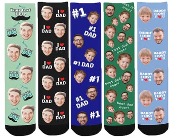 Calcetines personalizados con caras, calcetines con fotos personalizadas, regalo para el Día del Padre
