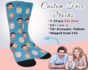 Personalized Face Socks, Photo Gift for Him/Her