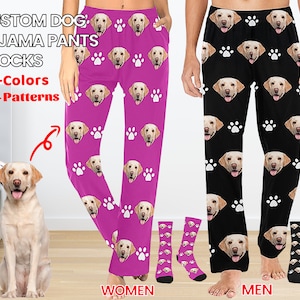 Pantalon de pyjama pour animaux de compagnie personnalisé, pyjama pantalon personnalisé, pantalon Pj personnalisé, pyjama photo, pyjama pour chien, cadeau photo de Noël/anniversaire pour elle lui image 1