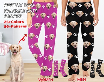 Benutzerdefinierte Haustier Pyjama Hose, personalisierte Hosen Pyjamas, Benutzerdefinierte Pj Hose, Foto Pyjama, Hunde Pyjama, Weihnachten / Jubiläum Foto Geschenk für sie ihn