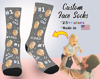 Chaussettes visage personnalisées, Chaussettes photo personnalisées, Chaussettes visage, Chaussettes personnalisées, Chaussettes imprimées personnalisées, Chaussettes photo, Cadeau de fête des pères, Cadeau à papa, Diplômé