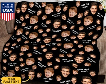 Personalized Photo Blanket, Father's Day Gift, Custom Portrait