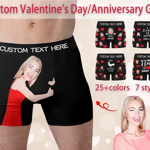 Personalized Photo Gifts for Boyfriend/Husband,Custom Men underwear,Boxer Briefs,Valentine&#39;s Day Gift/Wedding Gifts/Birthday Gifts for Him
